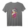 Japanisches Samurai Girl Vintage Sakura Kirschblüten Blumen T-Shirt – Japanisches Geschenk für Fans von Manga, Anime, Kimono & traditioneller Kultur