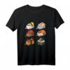 Kawaii Sushi Katzen T-Shirt – Lustiges Japanisches Design mit Katzen, Reis, Lachs & Fisch für Sushi- und Katzenfans