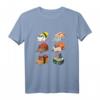Kawaii Sushi Katzen T-Shirt – Lustiges Japanisches Design mit Katzen, Reis, Lachs & Fisch für Sushi- und Katzenfans