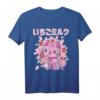 Chibi Kitten Kawaii Cat Japanisch Erdbeermilch T-Shirt – Süßes Anime-Design für Manga- und Japan-Fans im Pastellstil