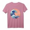 Great Wave Off Kanagawa Japanisches Kunst T-Shirt - Ikonische Wellenmalerei in lebendigen Farben für Kunstliebhaber