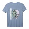 Pastellblume Ästhetisches Kunst T-Shirt mit japanischem Totenkopf - Vaporwave Design, Geschenkidee für Kunst- und Designliebhaber