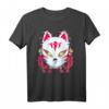 Kitsune Maske Glitch Anime Japan Aesthetik Vaporwave T-Shirt – Perfektes Otaku- und Streetwear-Geschenk für Anime-Fans, E-Girls & E-Boys