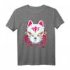 Kitsune Maske Glitch Anime Japan Aesthetik Vaporwave T-Shirt – Perfektes Otaku- und Streetwear-Geschenk für Anime-Fans, E-Girls & E-Boys