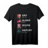 Eat Sleep Anime Repeat - Kawaii Japan T-Shirt für Anime & Manga Fans, Japanische Schriftzeichen Geschenk