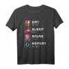 Eat Sleep Anime Repeat - Kawaii Japan T-Shirt für Anime & Manga Fans, Japanische Schriftzeichen Geschenk