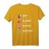 Eat Sleep Anime Repeat - Kawaii Japan T-Shirt für Anime & Manga Fans, Japanische Schriftzeichen Geschenk