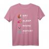 Eat Sleep Anime Repeat - Kawaii Japan T-Shirt für Anime & Manga Fans, Japanische Schriftzeichen Geschenk