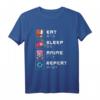 Eat Sleep Anime Repeat - Kawaii Japan T-Shirt für Anime & Manga Fans, Japanische Schriftzeichen Geschenk
