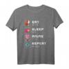 Eat Sleep Anime Repeat - Kawaii Japan T-Shirt für Anime & Manga Fans, Japanische Schriftzeichen Geschenk