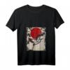 Damen Kranich Art Japanisches Kunst Vintage Retro T-Shirt mit V-Ausschnitt – Perfekt für Anime-, Kawaii- und Kranich-Fans
