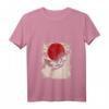 Damen Kranich Art Japanisches Kunst Vintage Retro T-Shirt mit V-Ausschnitt – Perfekt für Anime-, Kawaii- und Kranich-Fans