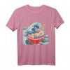 Ramen Instant Vintage Damen Chibi Manga Nudelsuppe Kanji T-Shirt – Kawaii Japanischer Style für Anime- und Nudelsuppen-Fans