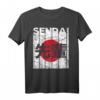 Senpai Japanische Flagge Kampfsport Torii Tor Vintage Grafik T-Shirt – Perfekt für Anime-, Manga- und Kulturliebhaber