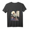 Damen Kuniyoshi Samurai Skeleton Spectre Ukiyo-e T-Shirt mit V-Ausschnitt – Japanischer Retro Streetwear im Otaku- und Harajuku-Stil