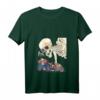 Damen Kuniyoshi Samurai Skeleton Spectre Ukiyo-e T-Shirt mit V-Ausschnitt – Japanischer Retro Streetwear im Otaku- und Harajuku-Stil