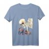 Damen Kuniyoshi Samurai Skeleton Spectre Ukiyo-e T-Shirt mit V-Ausschnitt – Japanischer Retro Streetwear im Otaku- und Harajuku-Stil