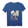 Damen Kuniyoshi Samurai Skeleton Spectre Ukiyo-e T-Shirt mit V-Ausschnitt – Japanischer Retro Streetwear im Otaku- und Harajuku-Stil