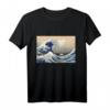 Great Wave off Kanagawa Japanisches Text Ästhetisches T-Shirt – Streetwear für Skater, Künstler & Wellenliebhaber