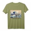 Great Wave off Kanagawa Japanisches Text Ästhetisches T-Shirt – Streetwear für Skater, Künstler & Wellenliebhaber