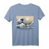 Great Wave off Kanagawa Japanisches Text Ästhetisches T-Shirt – Streetwear für Skater, Künstler & Wellenliebhaber