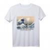 Great Wave off Kanagawa Japanisches Text Ästhetisches T-Shirt – Streetwear für Skater, Künstler & Wellenliebhaber