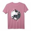Japanische Yin Yang Katzen Kawaii T-Shirt - Exklusives Anime Tierdesign für Japanliebhaber, Katzenfans & Tierfreunde als Geschenk