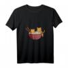 Damen Kawaii-Katze Ramen und Katzen Anime T-Shirt mit V-Ausschnitt – Süßes Japanisches Katzen-Design für Anime- und Ramen-Fans