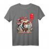 Kawaii Samurai Katze Anime T-Shirt mit Japanischem Garten - Perfekt für Manga- und Kawaii-Katzenfans