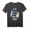 80er Jahre Japan Aesthetic Vaporwave TV Katze Pizza T-Shirt – Streetwear für Fans von Retro, Anime, Manga, Glitch Effekt und japanischer Kunst
