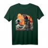 Japanisches Retro Samurai Katze T-Shirt mit Great Wave von Hokusai – Exklusives Design für Kunst- und Kulturfans