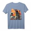 Japanisches Retro Samurai Katze T-Shirt mit Great Wave von Hokusai – Exklusives Design für Kunst- und Kulturfans