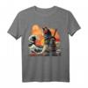 Japanisches Retro Samurai Katze T-Shirt mit Great Wave von Hokusai – Exklusives Design für Kunst- und Kulturfans