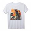 Japanisches Retro Samurai Katze T-Shirt mit Great Wave von Hokusai – Exklusives Design für Kunst- und Kulturfans