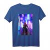 Futuristischer Samurai auf den Straßen von Tokio Japan T-Shirt – Retro, Vaporwave & Synthwave Style für Anime- und Cyberpunk-Fans