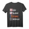 Essen Schlaf Anime Wiederholung Manga Japan Anime T-Shirt – Klassisch geschnitten, doppelt genähter Saum