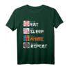 Essen Schlaf Anime Wiederholung Manga Japan Anime T-Shirt – Klassisch geschnitten, doppelt genähter Saum