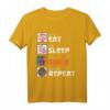Essen Schlaf Anime Wiederholung Manga Japan Anime T-Shirt – Klassisch geschnitten, doppelt genähter Saum