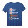 Essen Schlaf Anime Wiederholung Manga Japan Anime T-Shirt – Klassisch geschnitten, doppelt genähter Saum