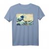 Berühmtes Hokusai Große Welle Japanische Kunst T-Shirt - Klassisch geschnitten, doppelt genähter Saum