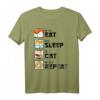 Lustiges Katze Neko Sushi Eat Sleep Cat Repeat Japanisches Kawaii T-Shirt – Perfektes Geschenk für Anime-, Katzen- und Sushi-Liebhaber