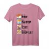 Lustiges Katze Neko Sushi Eat Sleep Cat Repeat Japanisches Kawaii T-Shirt – Perfektes Geschenk für Anime-, Katzen- und Sushi-Liebhaber