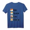 Lustiges Katze Neko Sushi Eat Sleep Cat Repeat Japanisches Kawaii T-Shirt – Perfektes Geschenk für Anime-, Katzen- und Sushi-Liebhaber