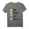 Lustiges Katze Neko Sushi Eat Sleep Cat Repeat Japanisches Kawaii T-Shirt – Perfektes Geschenk für Anime-, Katzen- und Sushi-Liebhaber