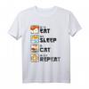 Lustiges Katze Neko Sushi Eat Sleep Cat Repeat Japanisches Kawaii T-Shirt – Perfektes Geschenk für Anime-, Katzen- und Sushi-Liebhaber