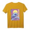 Die große Welle vor Kanagawa Retro Sonnenuntergang Japanisch T-Shirt – Ukiyo-e Kunst, Mount Fuji & Kanagawa Design für Japan-Liebhaber