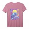 Die große Welle vor Kanagawa Retro Sonnenuntergang Japanisch T-Shirt – Ukiyo-e Kunst, Mount Fuji & Kanagawa Design für Japan-Liebhaber