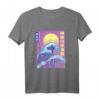 Die große Welle vor Kanagawa Retro Sonnenuntergang Japanisch T-Shirt – Ukiyo-e Kunst, Mount Fuji & Kanagawa Design für Japan-Liebhaber