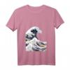 Damen T-Shirt mit 'Die große Welle von Kanagawa' - Japanische Kunst & Ukiyo-e Design, V-Ausschnitt, perfektes Geschenk für Japan-Fans und Kunstliebhaber