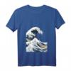 Damen T-Shirt mit 'Die große Welle von Kanagawa' - Japanische Kunst & Ukiyo-e Design, V-Ausschnitt, perfektes Geschenk für Japan-Fans und Kunstliebhaber